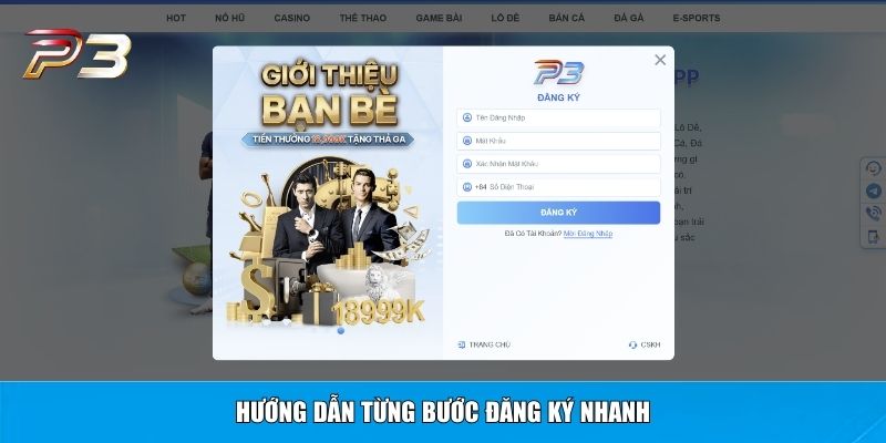 Hướng dẫn từng bước đăng ký nhanh